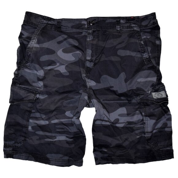 UNIONBAY Black/Gray Flat Front Relaxed Fit Camouflage Cargo Shorts Men's Size 42 - Picture 1 of 12